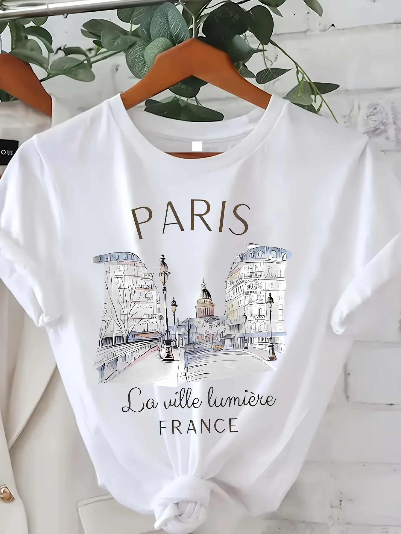 Women'S Fashion Paris - تي شيرت نسائي بطبعة باريس، قميص