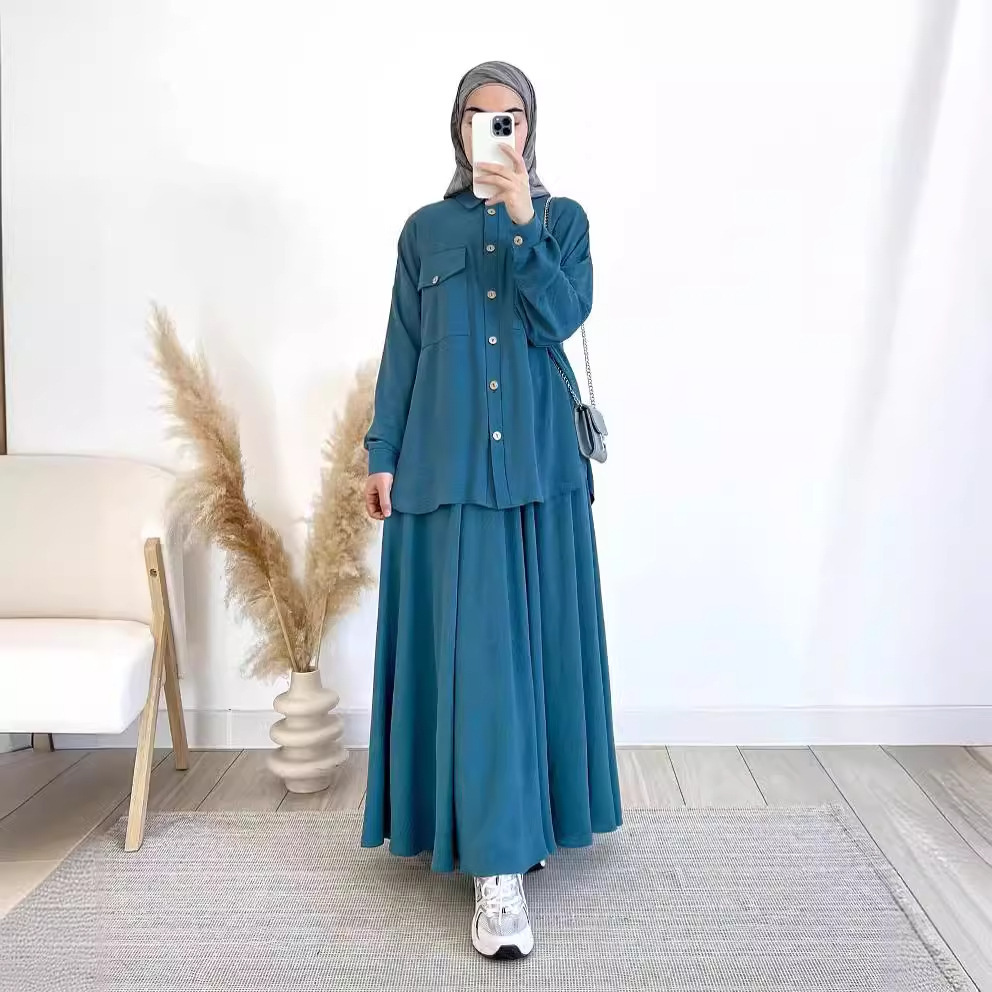 Turkey Women Fashion - طقم قميص وتنانير بأكمام طويلة مكون