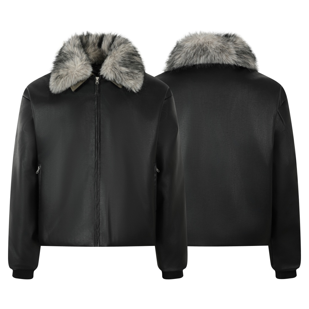 Women'S Fashion Quilted Jacket - سترة جلدية نسائية مع ياقة من