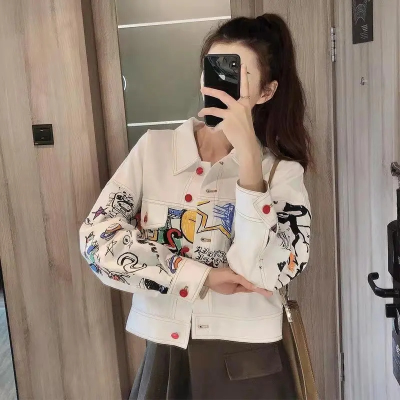 Women'S Fashion Quilted Jacket - الكورية الإناث الموضة الترفيه كاوبوي القمم