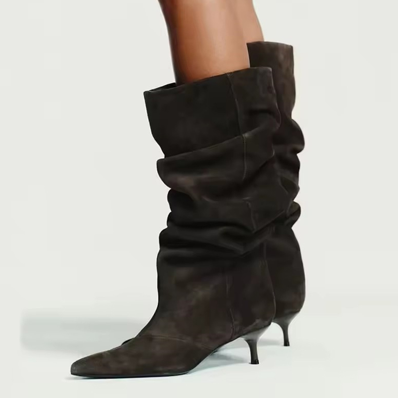 Winter Fashion Women Boots - Liyke المدرج موضة مطوي الجلد المدبوغ