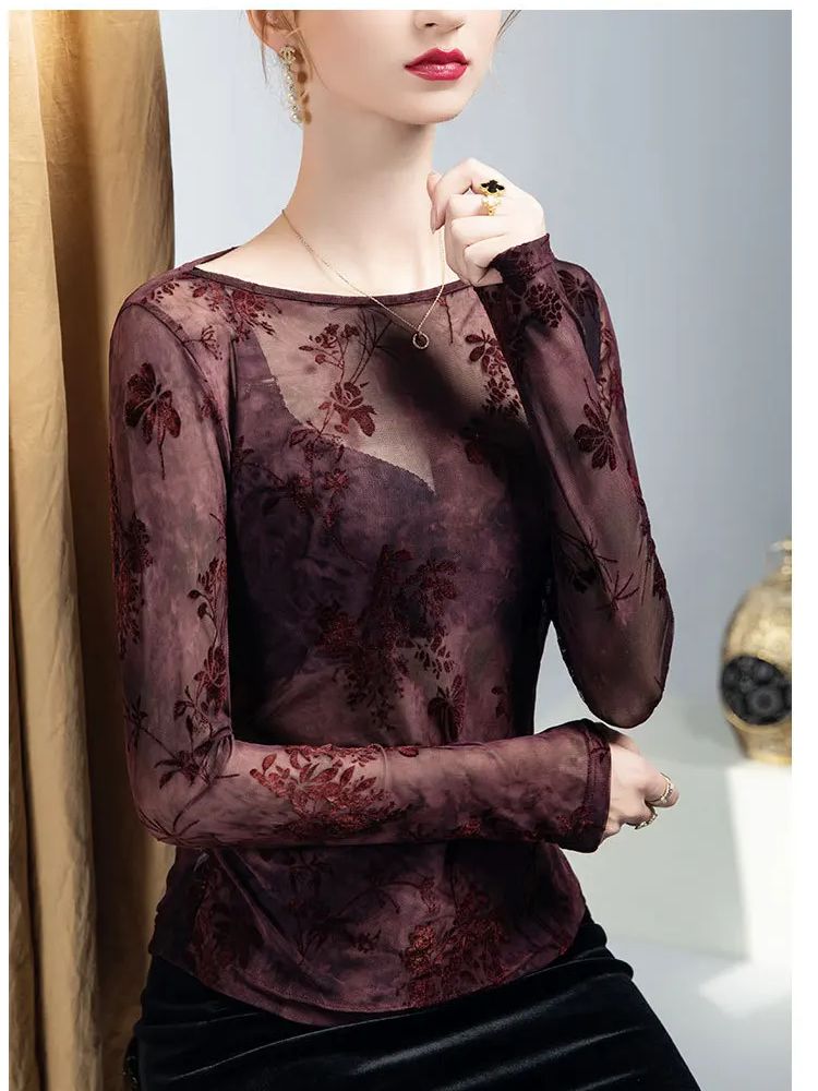 Women'S Fashion Trends Fall 2025 - تي شيرت نسائي بطباعة متدفقة برقبة