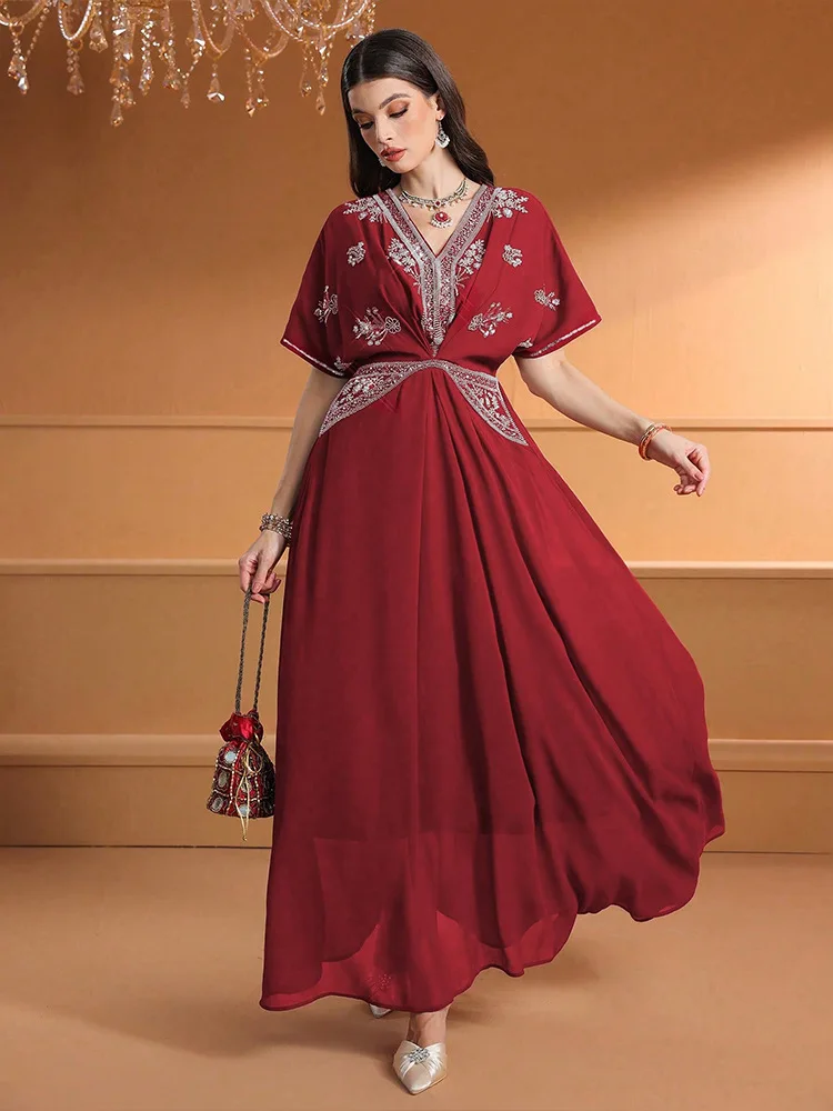 فستان نسائي طويل بياقة على شكل - مراجعة Turkey Women Fashion وسعره