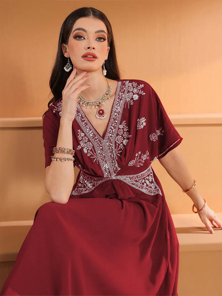 فستان نسائي طويل بياقة على شكل - مراجعة Turkey Women Fashion وسعره