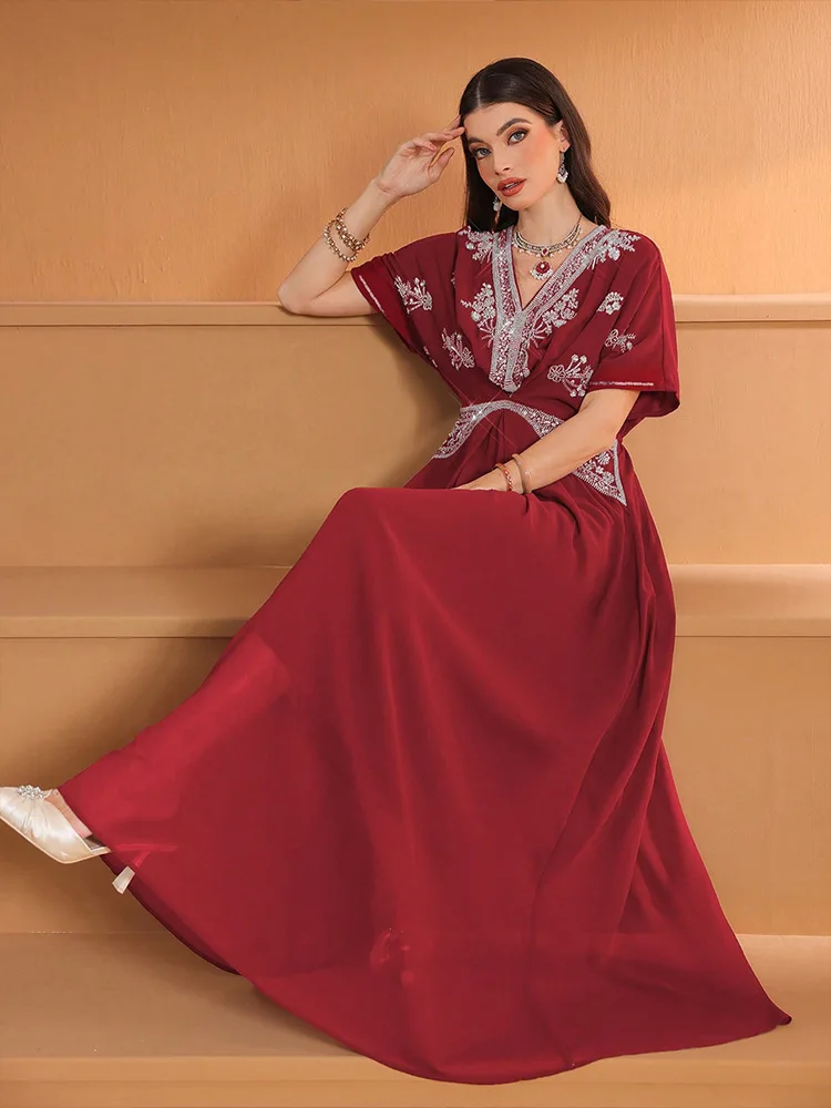 فستان نسائي طويل بياقة على شكل - مراجعة Turkey Women Fashion وسعره