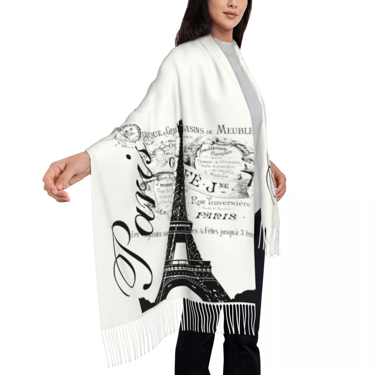 مخصص مطبوعة خمر برج ايفل وشاح  - مراجعة Women'S Fashion Paris وسعره