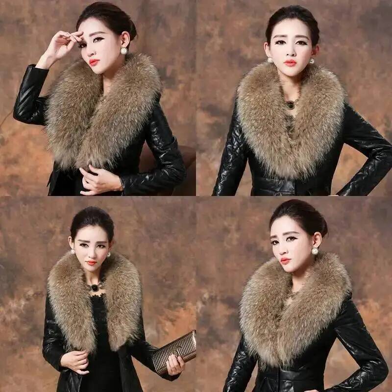 طوق فراء راكون طبيعي للنساء ،  - مراجعة Women'S Fashion Quilted Jacket وسعره
