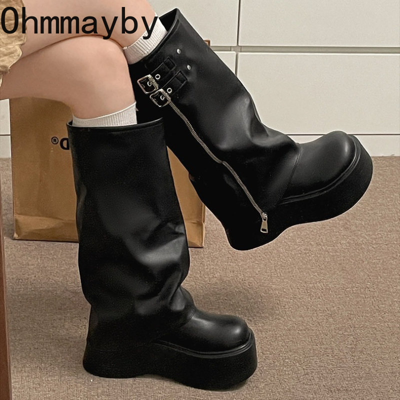 أحذية نسائية طويلة للركبة بأسل - مراجعة Winter Fashion Women Boots وسعره
