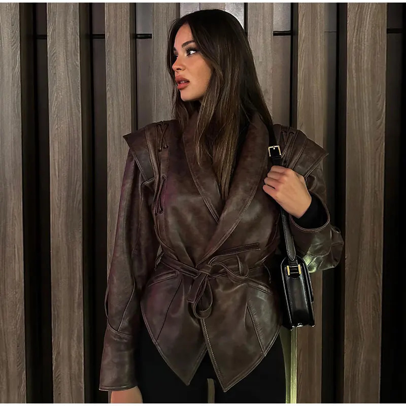 سترة جلدية نسائية للخريف بتصمي - مراجعة Women'S Fashion Quilted Jacket وسعره