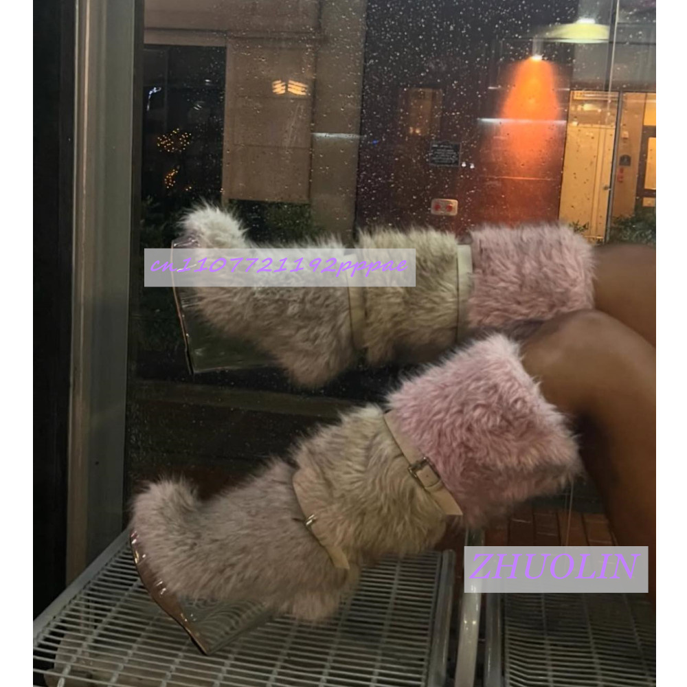 الشتاء التدرج فروي شفافة إسفين - مراجعة Winter Fashion Women Boots وسعره