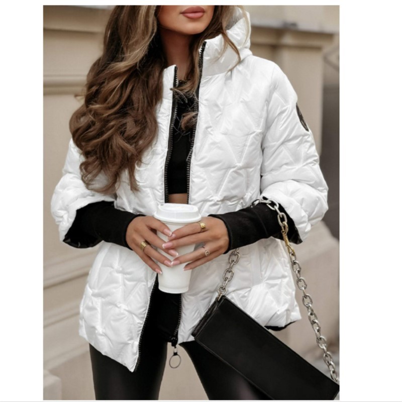 سترة معطف مبطن بقلنسوة على الم - مراجعة Women'S Fashion Quilted Jacket وسعره