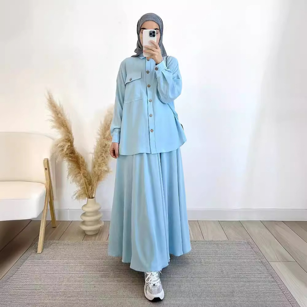 طقم قميص وتنانير بأكمام طويلة  - مراجعة Turkey Women Fashion وسعره