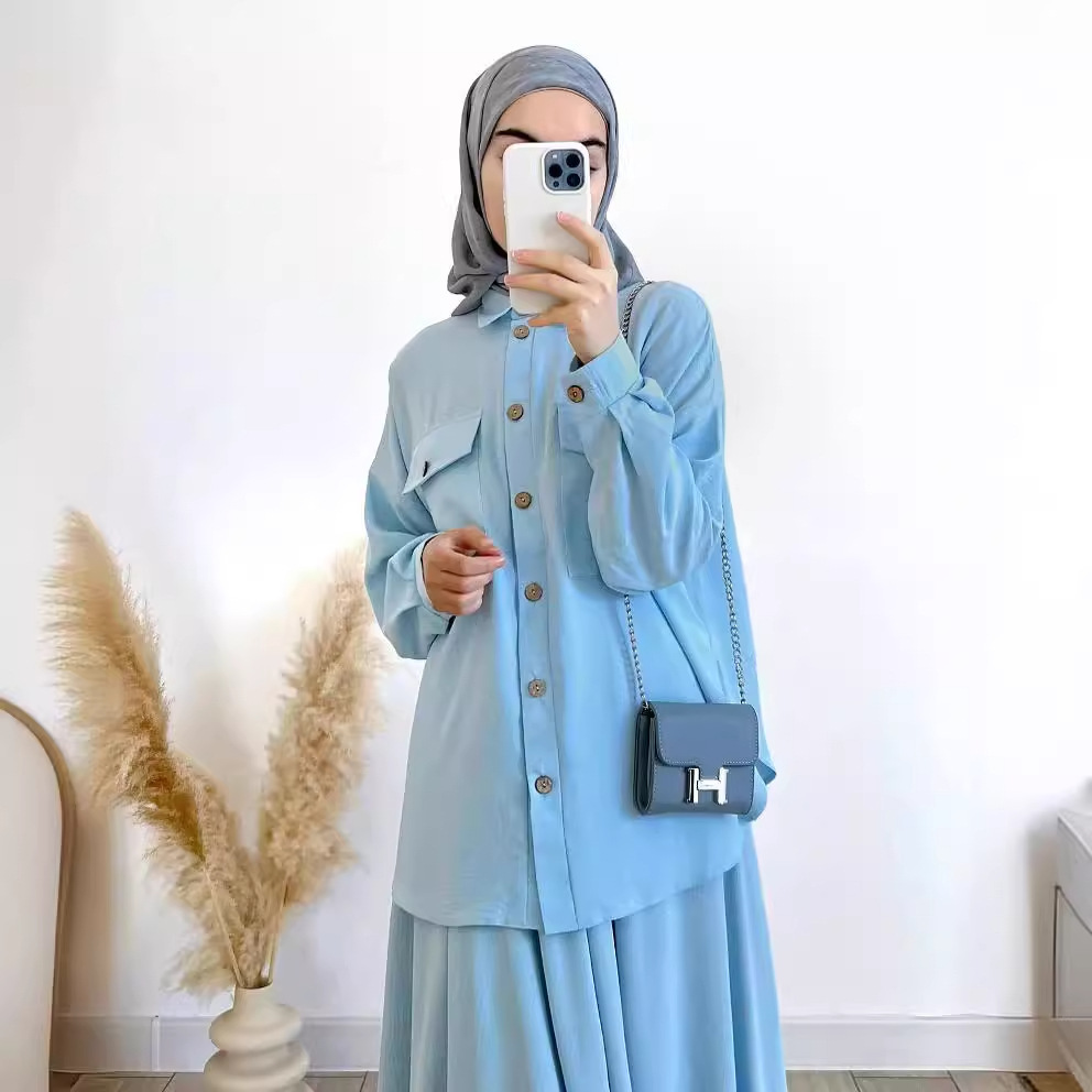 طقم قميص وتنانير بأكمام طويلة  - مراجعة Turkey Women Fashion وسعره