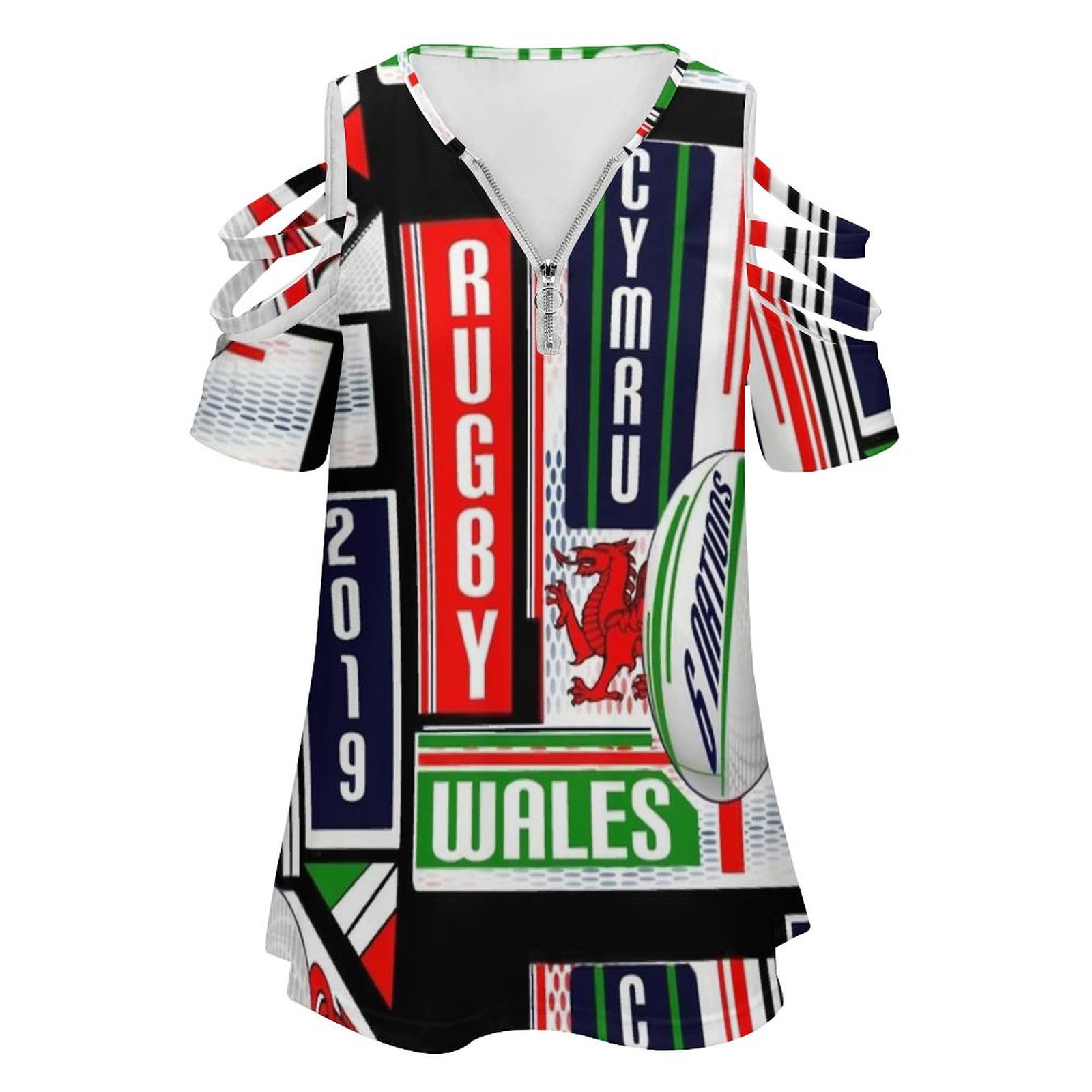 Cymru ويلز ويلز فريق الرجبي ال - مراجعة Women'S Fashion Rugby Shirt وسعره