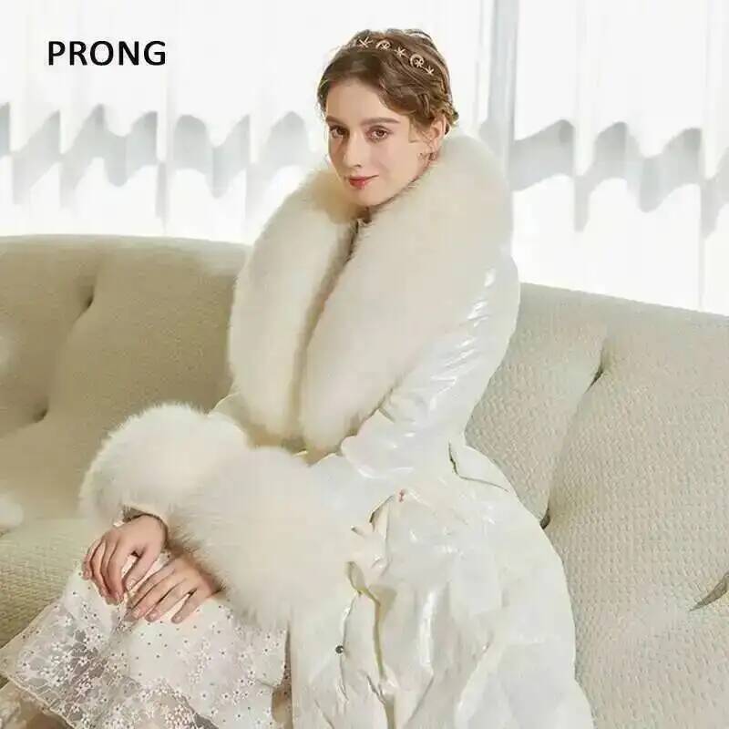 الثعلب الفراء طوق معطف الشتاء  - مراجعة Women'S Fashion Quilted Jacket وسعره