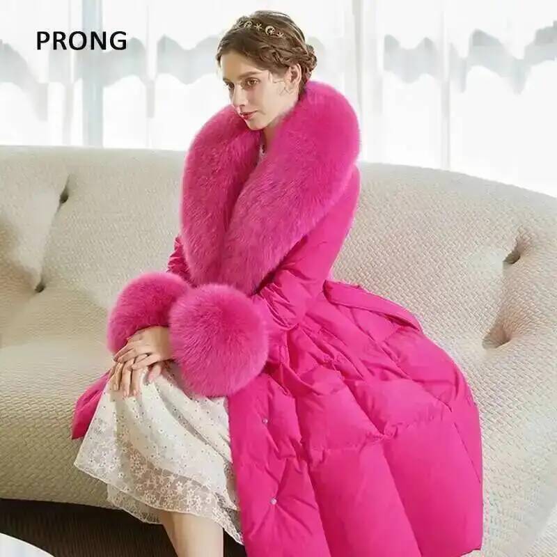 الثعلب الفراء طوق معطف الشتاء  - مراجعة Women'S Fashion Quilted Jacket وسعره