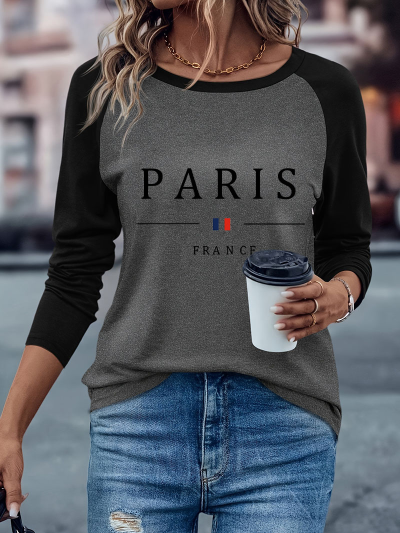 تي شيرت نسائي بأكمام طويلة بتص - مراجعة Women'S Fashion Paris وسعره